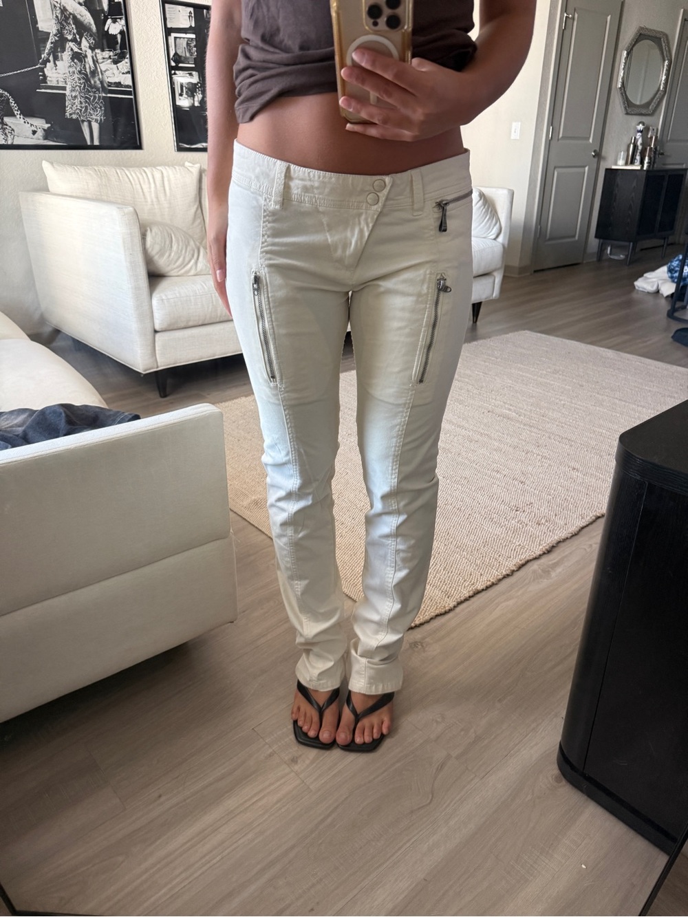 DIESEL Low-Waisted White Women's Zip Skinny Jeans